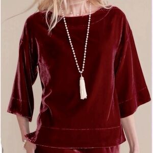Elegant Velvet Burgundy soft surrounding top